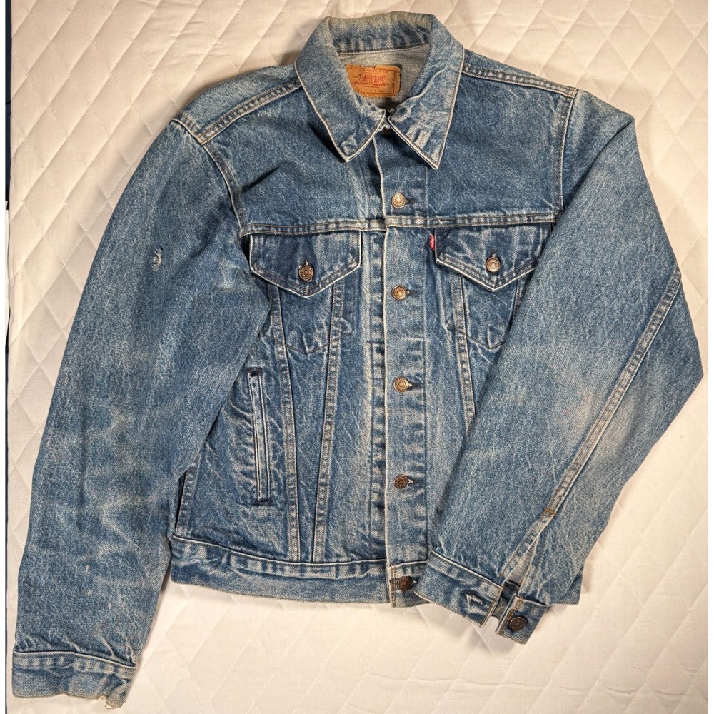 Levi's 71506 Type III Denim Trucker Jacket 40L Vintage Made in USA Blue